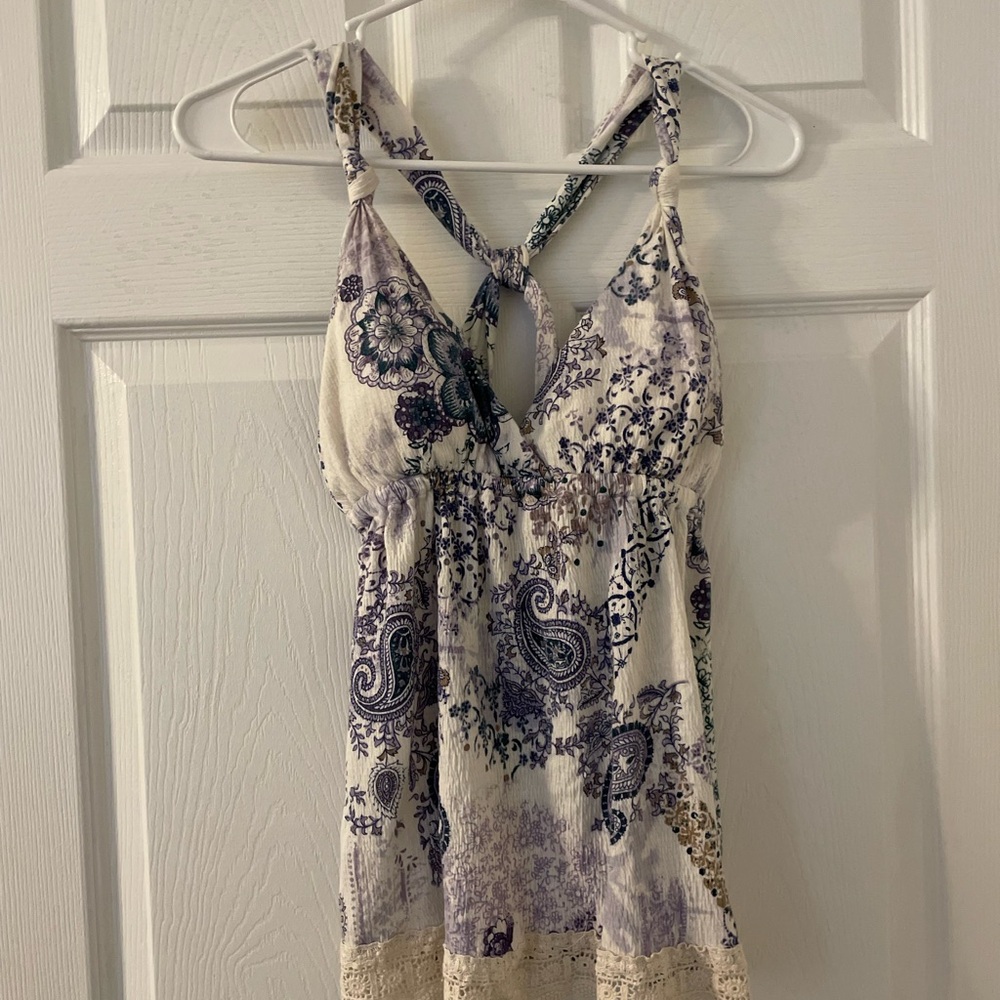 Self Esteem Purple and Cream Floral Camisole